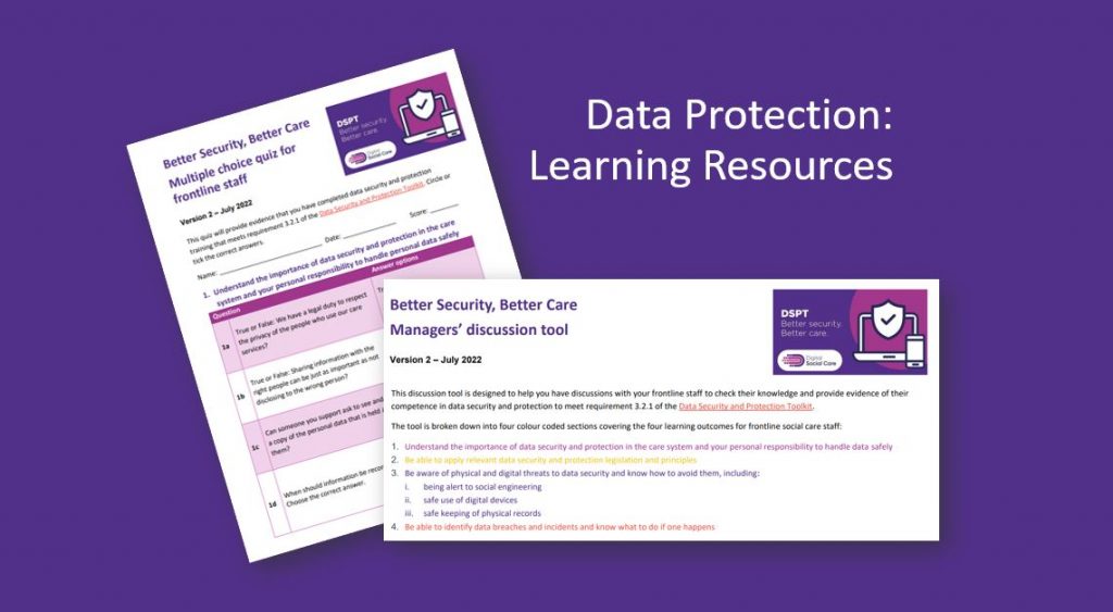 Check care staff’s data security and protection competency: new tools